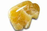 Polished Orange Bison Honeycomb Calcite - Utah #301477-3